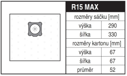 Jolly R15 MAX Rozměry sáčku a tvar kartónu